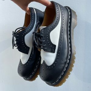 Dr. Martens Black and White Brogue Shoes